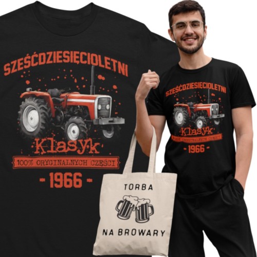 Koszulka prezent na 60 urodziny 1966 Klasyk PRL Ursus C-360    torba gratis    1