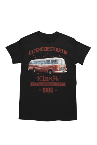Koszulka prezent na 40 urodziny 1986 Klasyk PRL Jelcz 043 torba graits  5