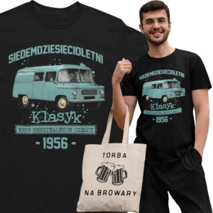 Koszulka prezent na 70 urodziny 1956 Klasyk PRL Nysa torba gratis 