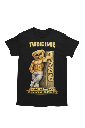 Męska Koszulka prezent na 40 Urodziny Personalizowana Twoje Imię torba gratis  4