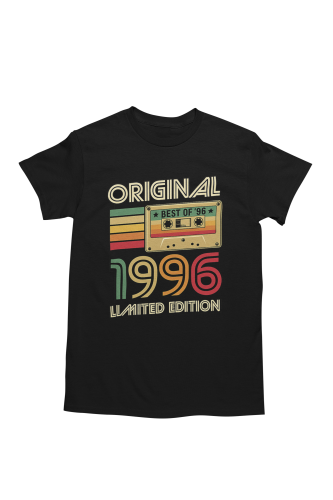 Koszulka męska na 30 urodziny Original 1996 Limited Edition retro kaseta vintage prezent torba gratis 5