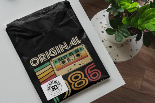 Koszulka męska na 40 urodziny Original 1986 Limited Edition retro kaseta vintage prezent torba gratis 6