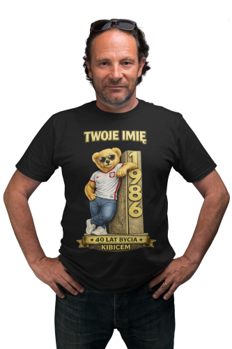 Męska Koszulka prezent na 40 Urodziny dla kibica Personalizowana Twoje Imię torba gratis  2