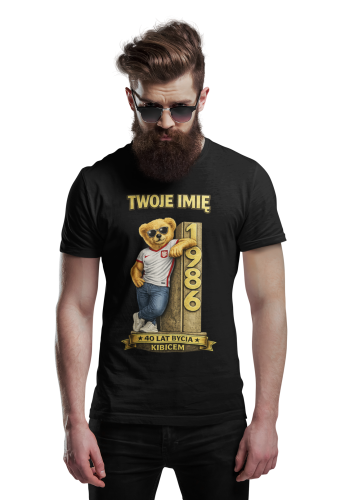 Męska Koszulka prezent na 40 Urodziny dla kibica Personalizowana Twoje Imię torba gratis  4