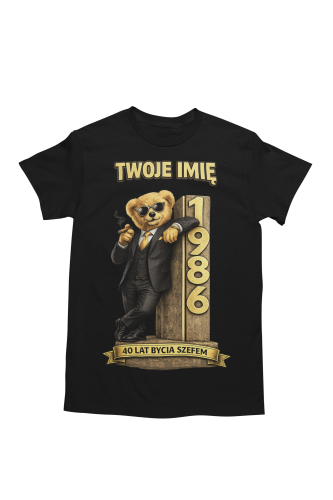 Męska Koszulka prezent na 40 Urodziny dla Szefa Personalizowana Twoje Imię torba gratis  5