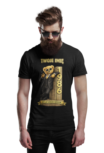 Męska Koszulka prezent na 40 Urodziny dla Szefa Personalizowana Twoje Imię torba gratis  2