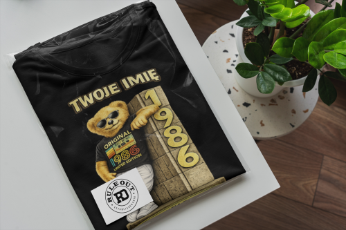 Męska Koszulka prezent na 40 Urodziny Personalizowana Twoje Imię torba gratis 6