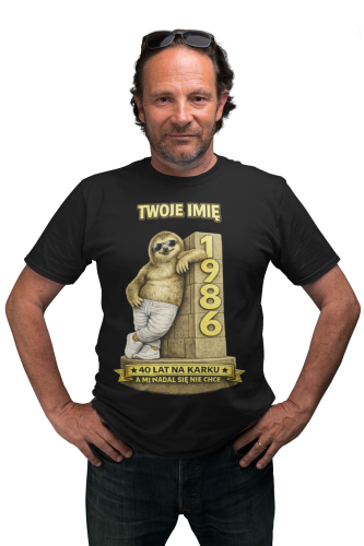 Męska Koszulka prezent na 40 Urodziny Dla Lenia Personalizowana Twoje Imię torba gratis 2