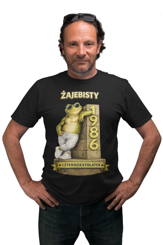 Męska Koszulka prezent na 40 Urodziny Żajebisty Czterdziestolatek torba gratis 3