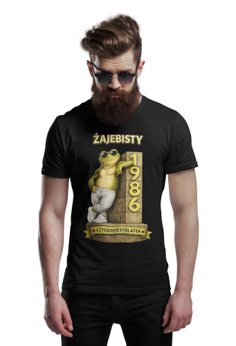 Męska Koszulka prezent na 40 Urodziny Żajebisty Czterdziestolatek torba gratis 2