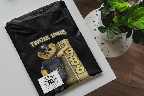 Męska Koszulka prezent na 40 Urodziny Dla Policjanta Personalizowana Twoje Imię torba gratis 6