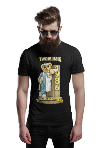 Męska Koszulka prezent na 40 Urodziny Dla Lekarza Personalizowana Twoje Imię torba gratis 4