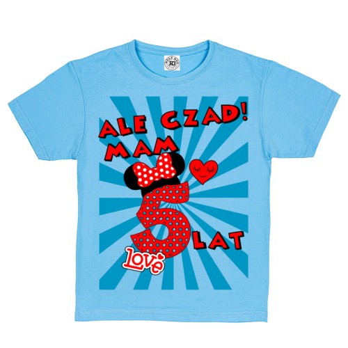 DZIECIĘCA KOSZULKA MYSZKA MINI PREZENT NA URODZINY DOWOLNA CYFRA DOWOLNY WIEK ALE CZAD BD02