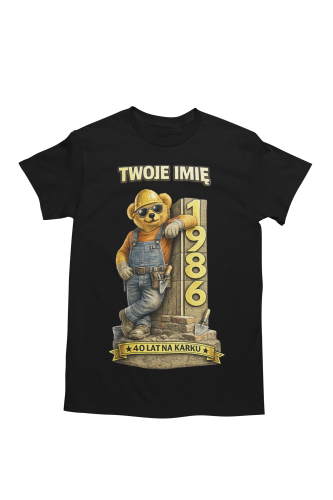 Męska Koszulka prezent na 40 Urodziny Dla Murarza Personalizowana Twoje Imię torba gratis 5