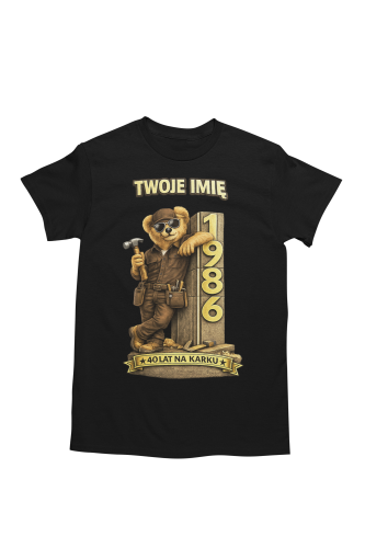 Męska Koszulka prezent na 40 Urodziny Dla Stolarza Personalizowana Twoje Imię torba gratis 5