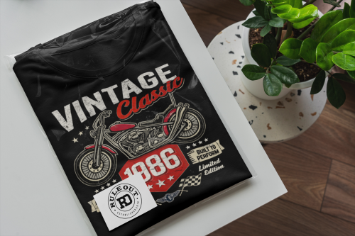 Koszulka męska 1986 Vintage Classic motocykl prezent na 40 urodziny torba gratis 6