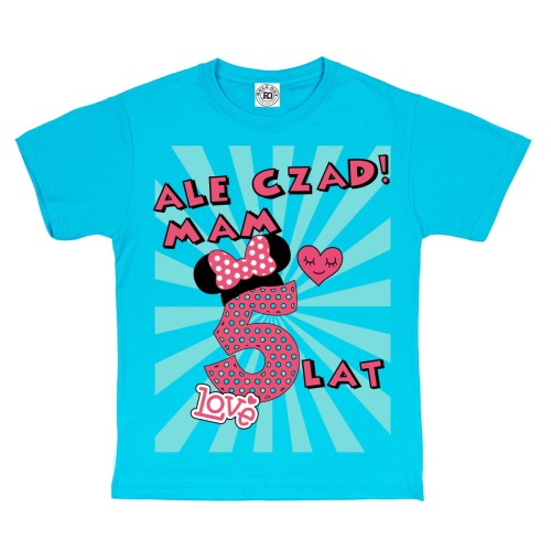 DZIECIĘCA KOSZULKA MYSZKA MINI PREZENT NA URODZINY DOWOLNA CYFRA DOWOLNY WIEK ALE CZAD BD03