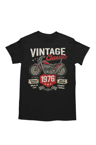 Koszulka męska 1976 Vintage Classic motocykl prezent na 50 urodziny torba gratis 5