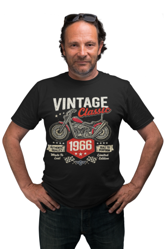 Koszulka męska 1966 Vintage Classic motocykl prezent na 60 urodziny torba gratis 4