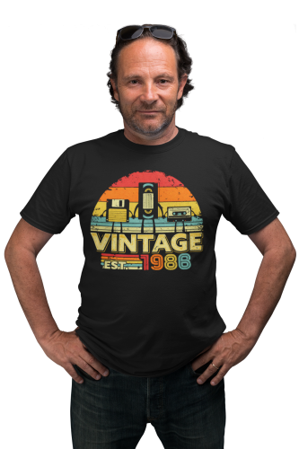 Koszulka męska Vintage 1986 prezent na 40 urodziny retro lata 80 torba gratis 4