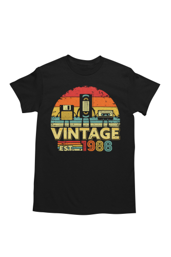 Koszulka męska Vintage 1986 prezent na 40 urodziny retro lata 80 torba gratis 5