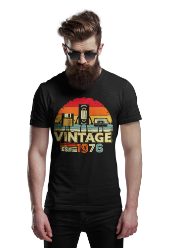 Koszulka męska Vintage 1976 prezent na 50 urodziny retro lata 80 torba gratis 3