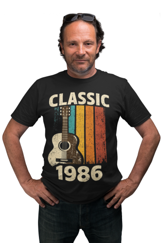 Koszulka męska Classic 1986 gitara prezent na 40 urodziny retro vintage torba gratis 4