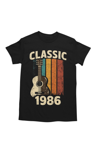 Koszulka męska Classic 1986 gitara prezent na 40 urodziny retro vintage torba gratis 5