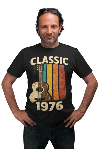Koszulka męska Classic 1976 gitara prezent na 50 urodziny retro vintage torba gratis  2