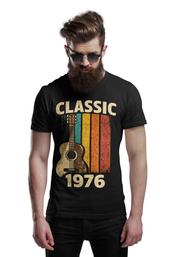 Koszulka męska Classic 1976 gitara prezent na 50 urodziny retro vintage torba gratis  3