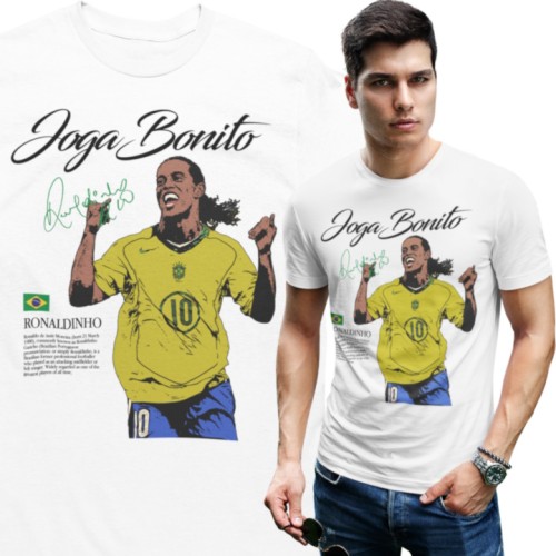 Męska Koszulka Piłkarska Ronaldinho 10 Prezent dla Kibica