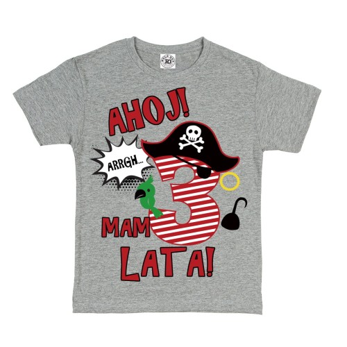DZIECIĘCA KOSZULKA PIRAT PREZENT NA URODZINY MAM (DOWOLNA CYFRA DOWOLNY WIEK) LAT  BD12 1