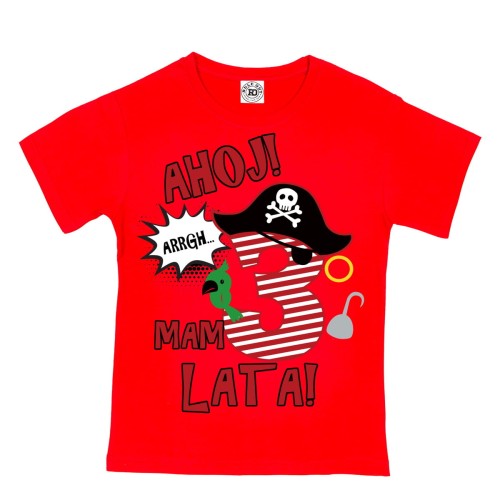 DZIECIĘCA KOSZULKA PIRAT PREZENT NA URODZINY MAM (DOWOLNA CYFRA DOWOLNY WIEK) LAT  BD14 1