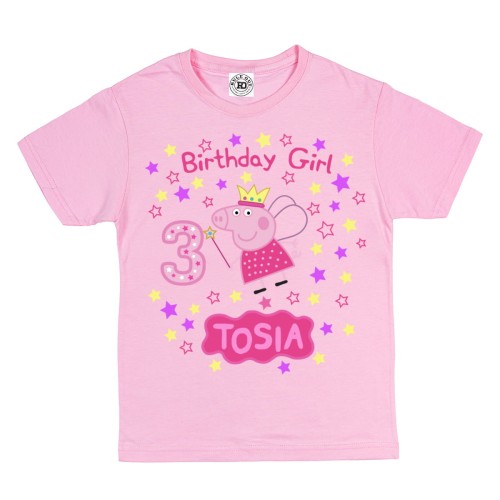 DZIECIĘCA KOSZULKA ŚWINKA PEPA NA URODZINY TWOJE IMIĘ ORAZ TWÓJ WIEK BD15 1