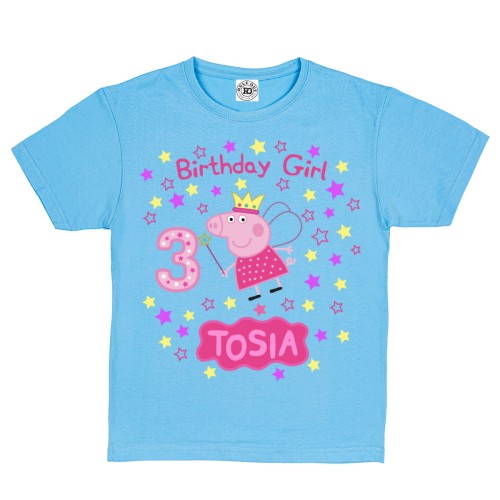 DZIECIĘCA KOSZULKA ŚWINKA PEPA NA URODZINY TWOJE IMIĘ ORAZ TWÓJ WIEK BD16 1