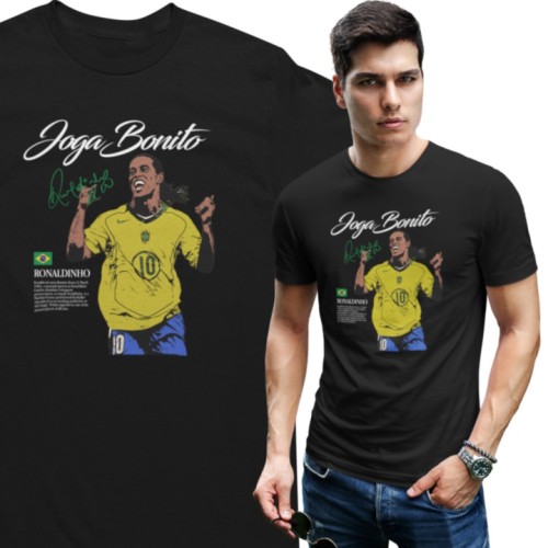 Męska Koszulka Piłkarska Ronaldinho Joga Bonito 10 Prezent dla Kibica