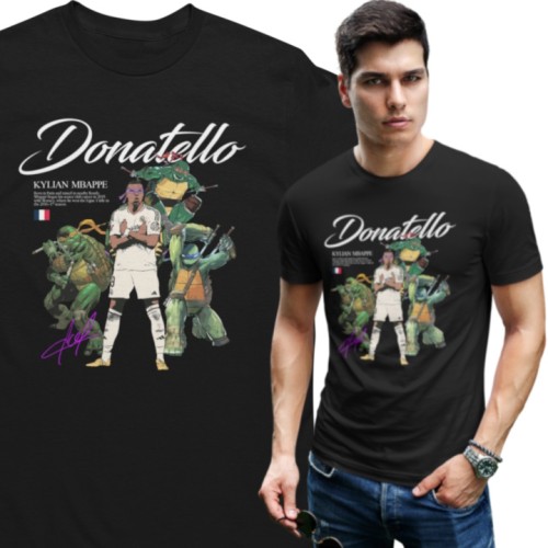Męska Koszulka Piłkarska Mbappe Donatello Streetwear Prezent dla Kibica 1