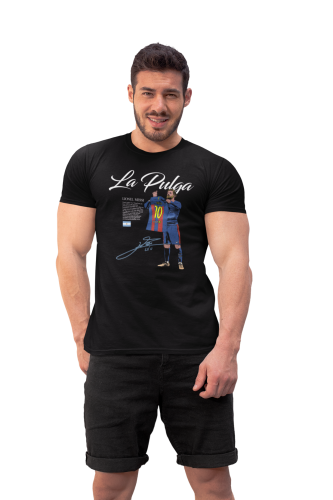 Koszulka Piłkarska La Pulga Messi 10 T-Shirt Męski Prezent dla Kibica 2