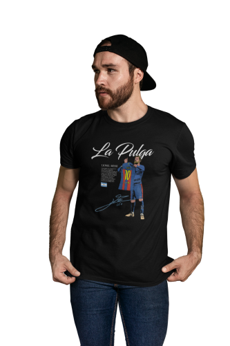 Koszulka Piłkarska La Pulga Messi 10 T-Shirt Męski Prezent dla Kibica 3