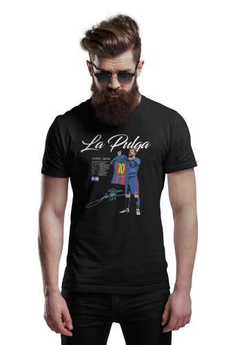 Koszulka Piłkarska La Pulga Messi 10 T-Shirt Męski Prezent dla Kibica 6