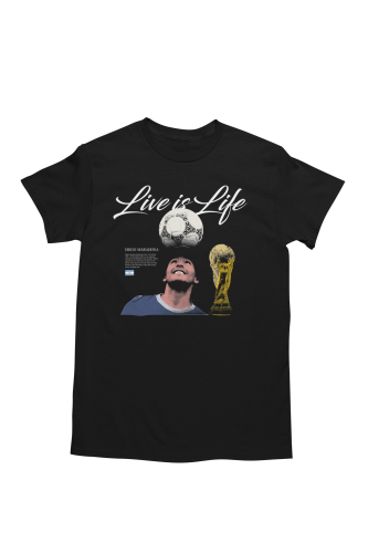 Koszulka Piłkarska Maradona Live Is Life T-Shirt Legendy Futbolu Prezent 7