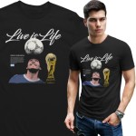 Koszulka Piłkarska Maradona Live Is Life T-Shirt Legendy Futbolu Prezent