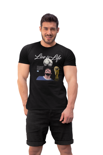 Koszulka Piłkarska Maradona Live Is Life T-Shirt Legendy Futbolu Prezent 2