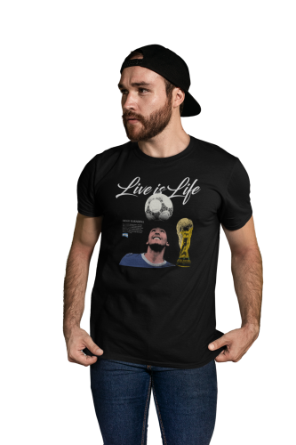 Koszulka Piłkarska Maradona Live Is Life T-Shirt Legendy Futbolu Prezent 3