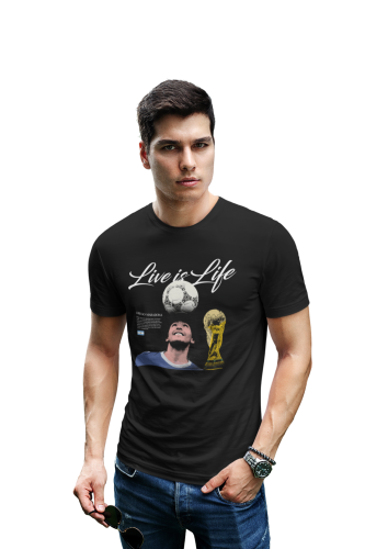 Koszulka Piłkarska Maradona Live Is Life T-Shirt Legendy Futbolu Prezent 4