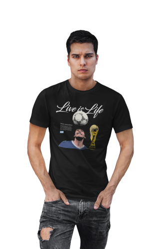 Koszulka Piłkarska Maradona Live Is Life T-Shirt Legendy Futbolu Prezent 5