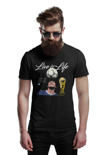Koszulka Piłkarska Maradona Live Is Life T-Shirt Legendy Futbolu Prezent 6