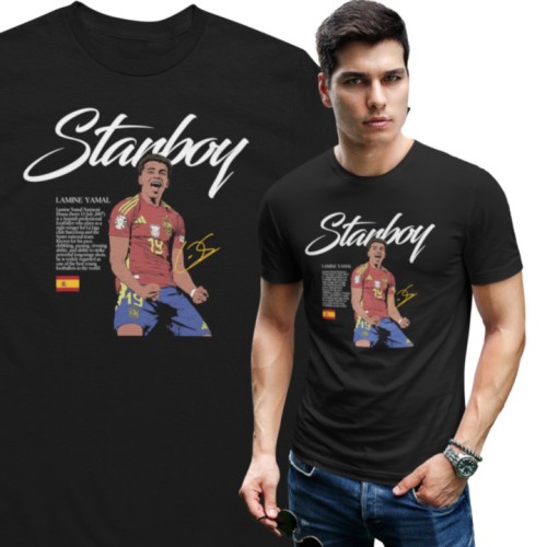 Koszulka Piłkarska Lamine Yamal Starboy T-Shirt Młoda Gwiazda Futbolu Prezent
