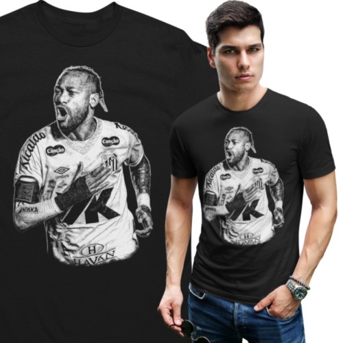 Koszulka męska Neymar Jr – Santos FC | Piłkarski T-shirt dla fana futbolu 1