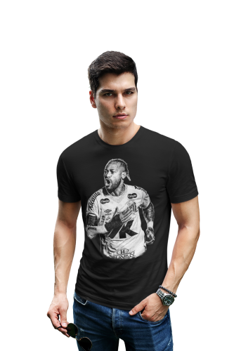 Koszulka męska Neymar Jr – Santos FC | Piłkarski T-shirt dla fana futbolu 4
